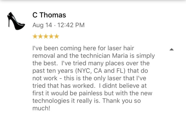 laser hair removal review and testimonial of contemporary health center in fort myers and naples