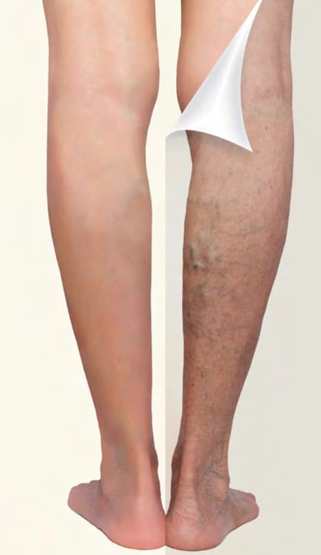 sclerotherapy on woman's legs. spider vein treatment before and after results in naples and fort myers, fl